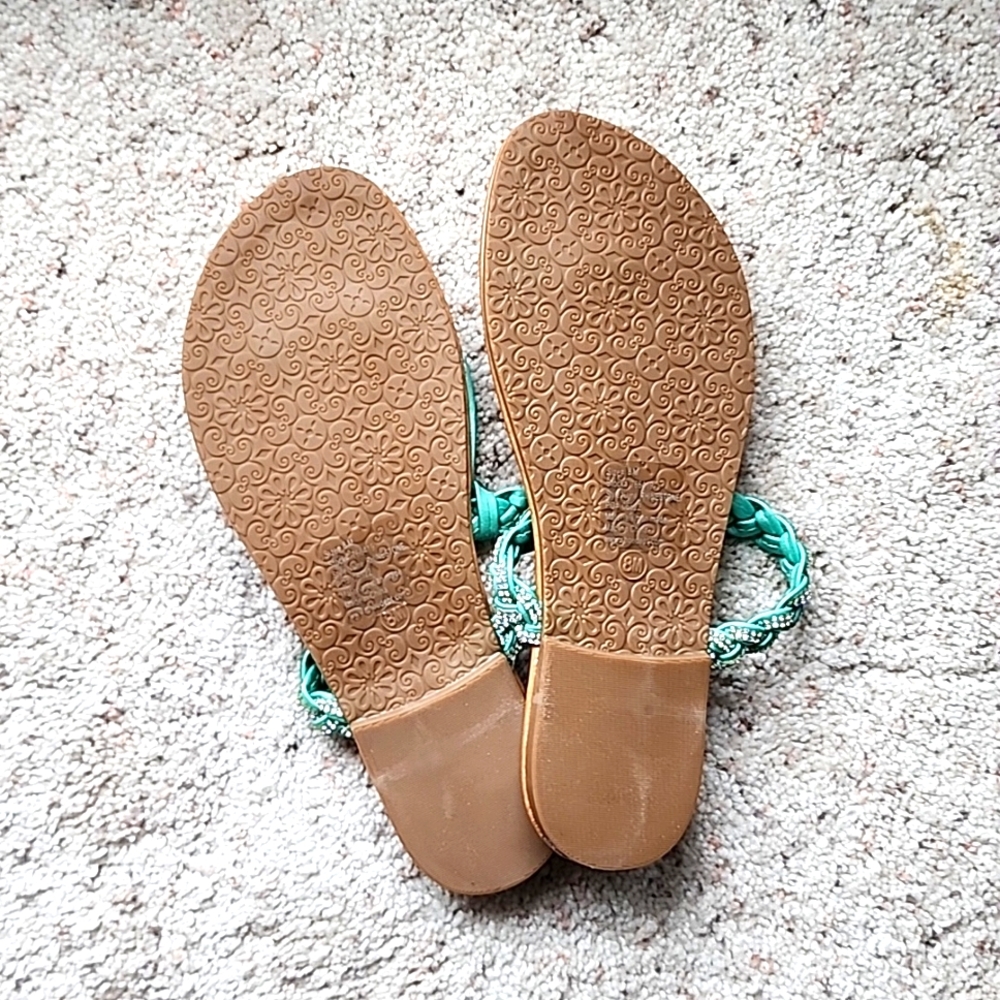 Teal Rhinestone Sandals - Picture 5 of 5